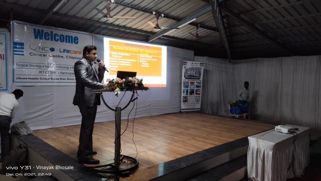 A Conference Talk On Recent Advances In Head And Neck Cancer At Onco-lifecare Hospital, Chiplun